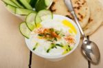 Arab Middle East Goat Yogurt And Cucumber Salad Stock Photo