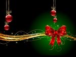 Red Ribbon Symbol Of Christmas Stock Photo