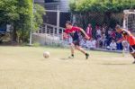 Bangkok, Thailand - Nov 2016: In The Nov 23, 2016. Youth Soccer Match, In Pieamsuwan Elementary School Stock Photo