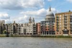 View Towards St Paul's Cathedral From The River Thames Stock Photo