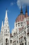 Hungarian Parliament Building In Budapest Stock Photo