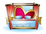 Cartoon  Illustration Interior Valentine Room With Separated Layers Stock Photo