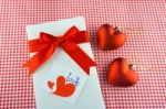 Valentines Gift Box With A Red Bow On Red Background Image Of Va Stock Photo