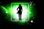 Cute Girl In Abstract Background  Stock Photo