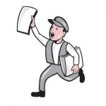 Newsboy Selling Newspaper Isolated Cartoon Stock Photo