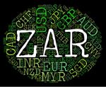 Zar Currency Represents South African Rands And Banknote Stock Photo