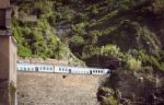 Train On The Mountain, Linking The Cinque Terre Stock Photo