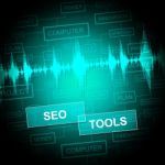 Seo Tools Represents Search Engine Optimization Software Stock Photo