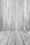 Perspective Wood Floor Panel With Black And White Tone Backgroun Stock Photo