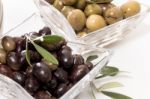 Green And Black Olives Stock Photo