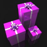 Celebration Giftboxes Indicates Joy Presents And Occasion Stock Photo