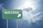 Success Road Sign Stock Photo