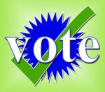 Vote Tick Means All Right And Ok Stock Photo