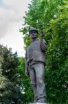 Bronze Memorial "building Worker" Near Tower Hill In London Stock Photo