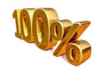 3d Gold 100 Hundred Percent Discount Sign Stock Photo