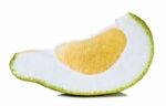 Slice Pomelo Citrus Isolated On White Background Stock Photo