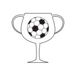 Soccer Champion Cup Sport Thin Line Flat Design Icon  Illu Stock Photo