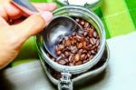 Coffee Beans Storage Stock Photo