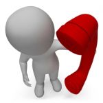 Character Talking Represents Call Us And Calls 3d Rendering Stock Photo