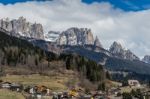 View Of Moena Trentino Italy Stock Photo