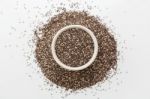 Chia Seeds On White Stock Photo