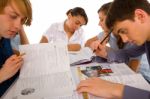 Teenagers Student Studying Stock Photo