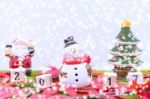 Merry Christmas And Happy New Year Background  And Number 2017 Text Stock Photo