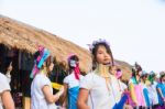 Karen Tribal Girls From Padaung Long Neck Hill Tribe Village Stock Photo