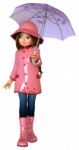 Cute Girl With Umbrella Stock Photo