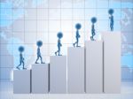 Business Men Climbing On Graph Stock Photo