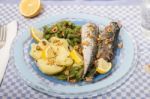 Portuguese Mackerel Fish Meal Stock Photo