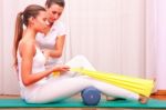 Exercises With Elastic Strengthening Tibial Tarsal Stock Photo