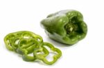 Green Bell Peppers Stock Photo