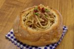 spaghetti In Bread Stock Photo