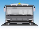 Front View Of Wide Body Airport Bus Stock Photo