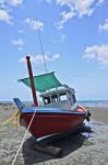 Boat On The Beach, Huahin Thailand Stock Photo