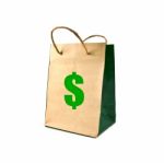 Paper Bag With Dollar Sign Stock Photo