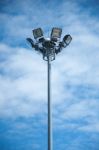 Light Pole On Blue Sky Background Stock Photo