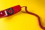 Vintage Red Phone Stock Photo