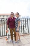 Couple Loving Each Other, Man Holding Skateboard Stock Photo