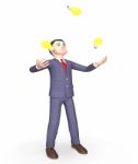 Idea Lightbulbs Indicates Business Person And Ability 3d Renderi Stock Photo