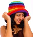 Girl Wearing Woolen Hat Stock Photo