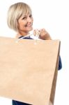 Beautiful Woman Holding Shopping Bags Stock Photo