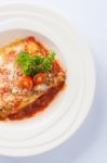 Beef Lasagna With Chesse Stock Photo