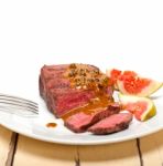 Green Peppercorn Beef Filet Mignon Stock Photo