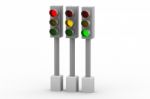 Traffic Light Isolated On White Stock Photo