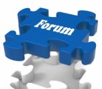 Forum Puzzle Shows Conversations Community Discussion And Advice Stock Photo