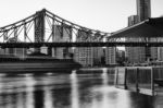 Story Bridge In Brisbane. Black And White Stock Photo