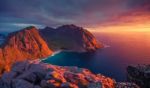 North Sunset In Norway Stock Photo