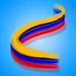 Colombia Flag Represents South America And Country Stock Photo